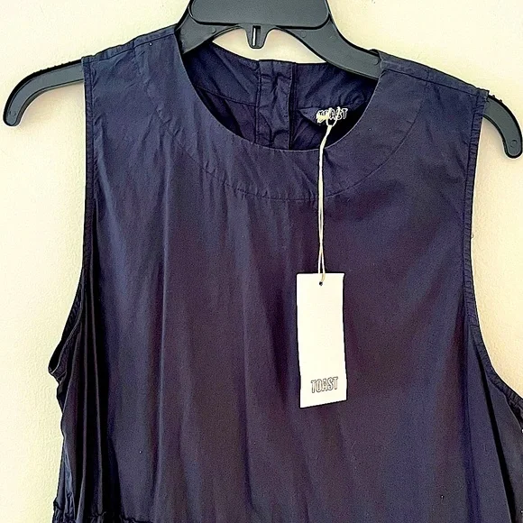 TOAST NEW COTTON POPLIN BLACK DRESS - Picture 2 of 6